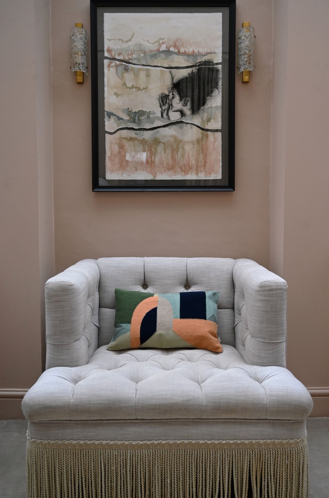 Rectangular Abstract Embroidered Cushion