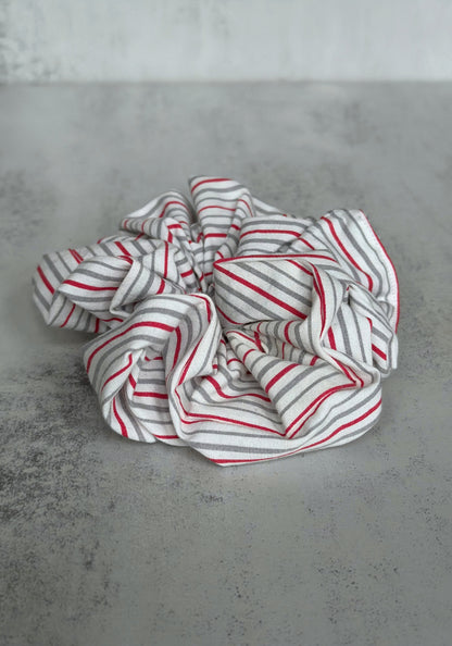 Vintage Stripe Large Handmade Scrunchie
