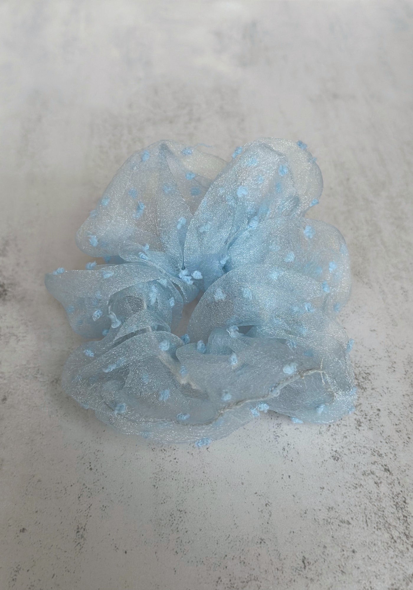 Blue Dotty Tulle Handmade Ballerina Scrunchie