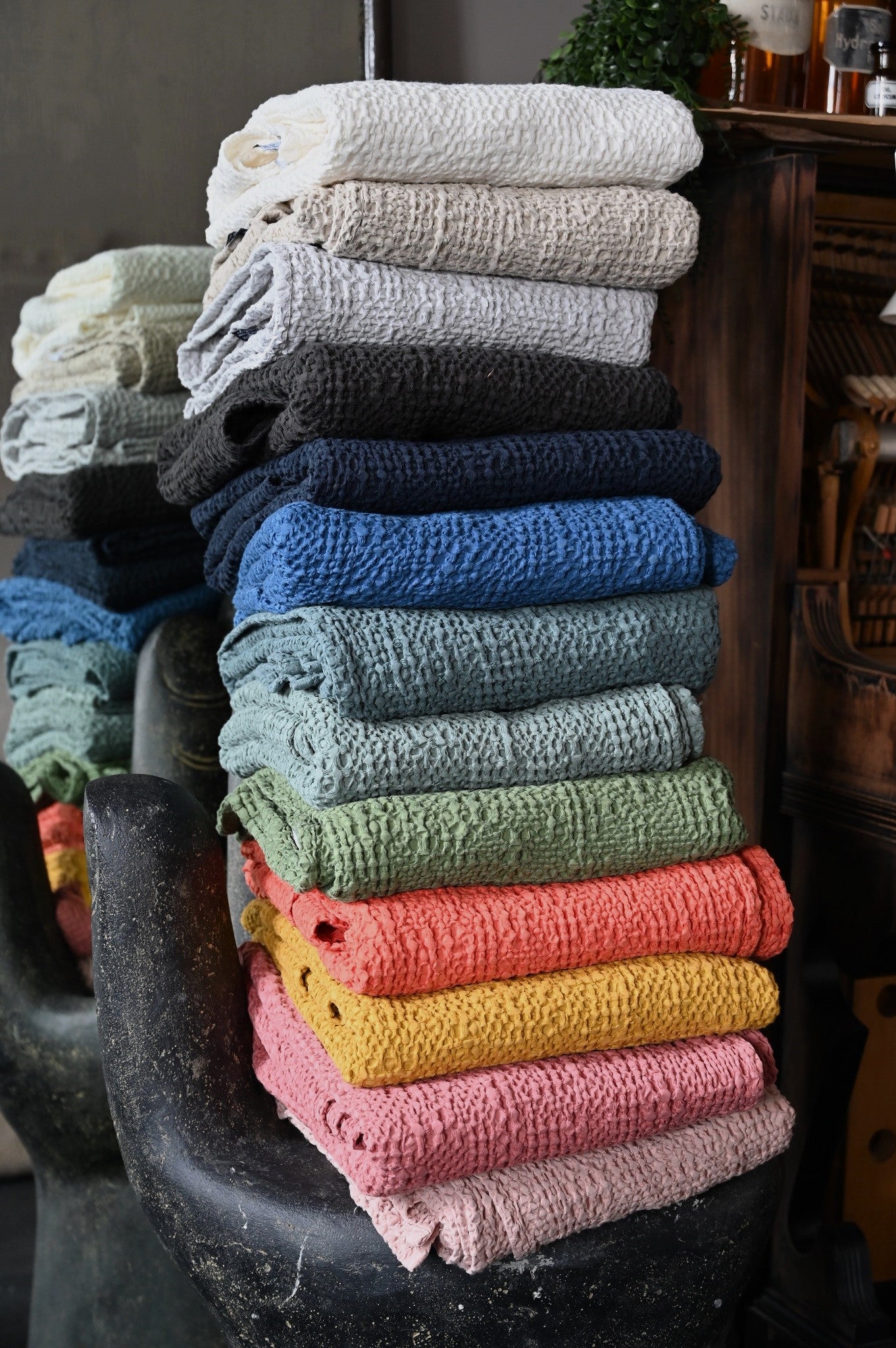 Snuggle Stonewashed Throw - Warm Colour Collection