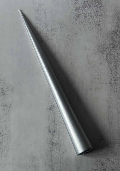 92 Silver Metallic Cone Candle