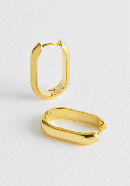 Smooth Gold Oval Hoops