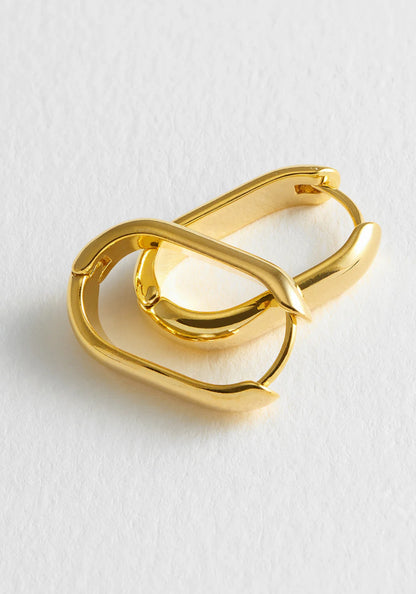 Smooth Gold Oval Hoops