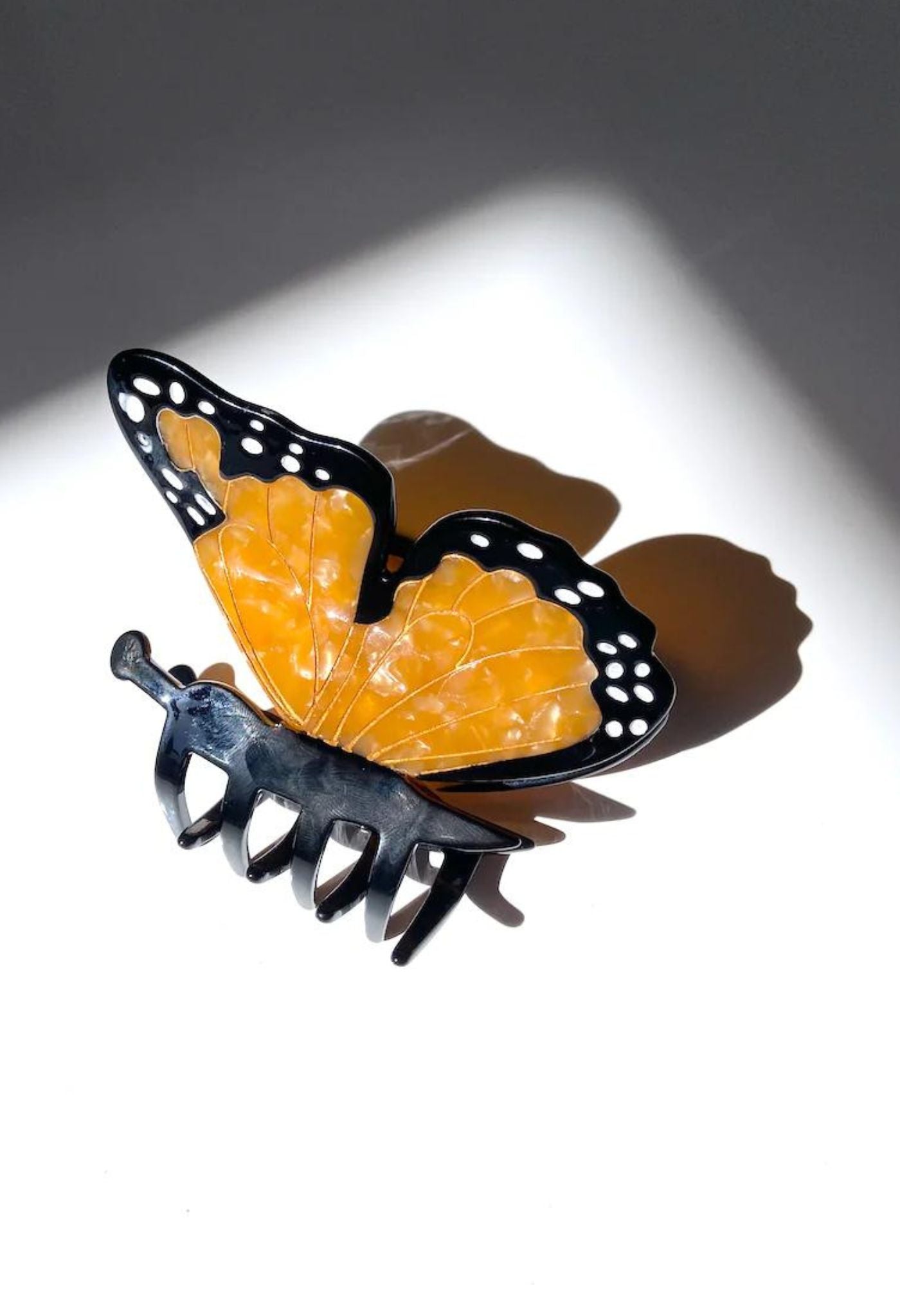 Hand Painted Orange Butterfly Hair Claw