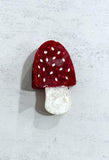Hand Painted Red Mushroom Hair Claw