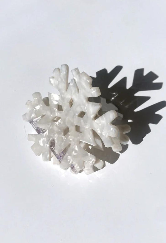 Griffe de cheveux de flocon de neige peinte à la main 