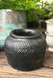 Small Black Chevron Plant Pot