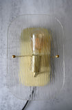 Rippled Glass Brass Wall Light