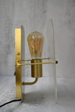 Rippled Glass Brass Wall Light