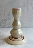 White & Red Pearl Glaze Candle Holder