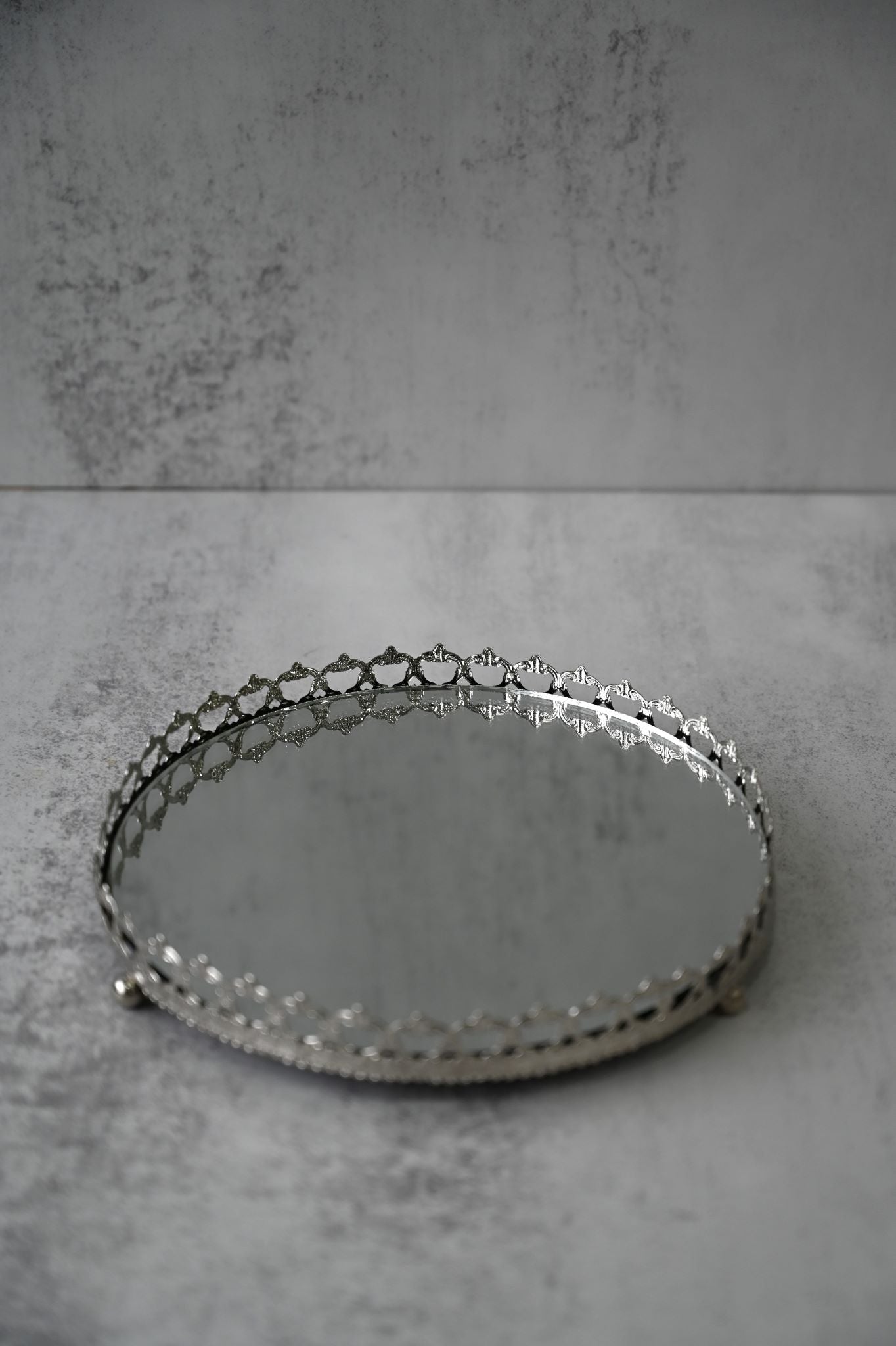 Plateaux ronds en miroir 