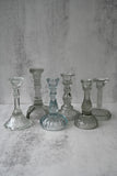 Set of Six Vintage Style Glass Candle Holders