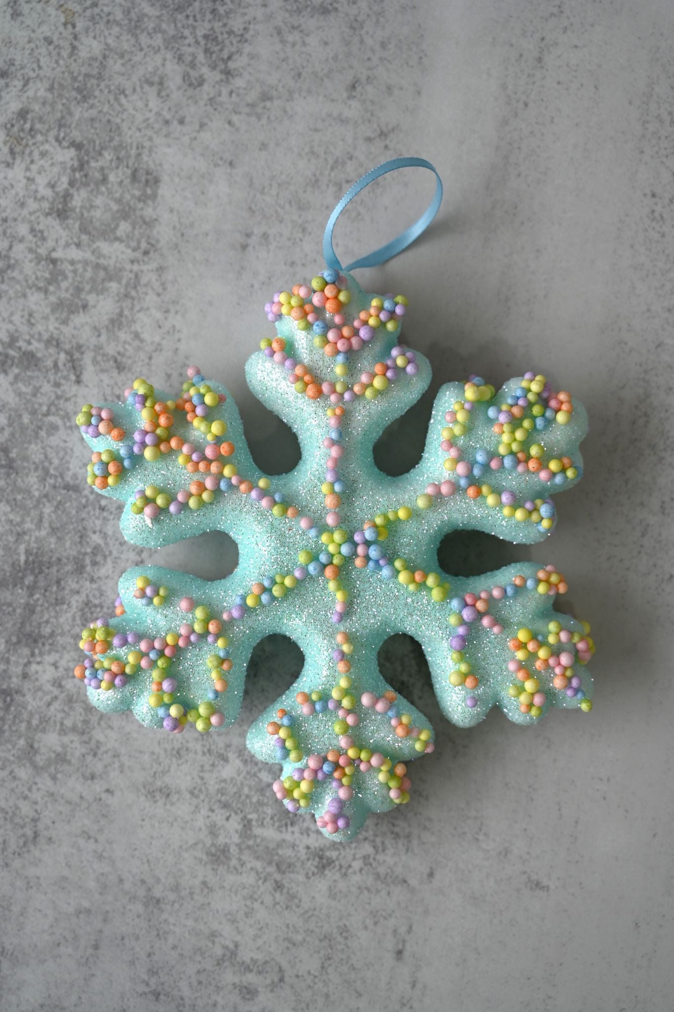 Blue Sprinkles Snowflake Decoration