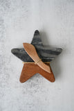 Marble and Wood Star Serving Boards