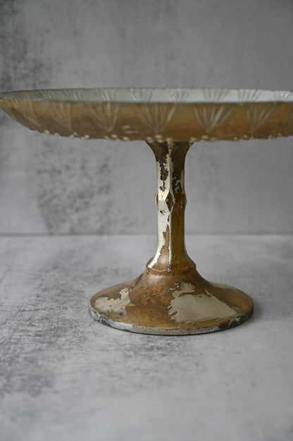 Large Antique Glass Decorative Stand