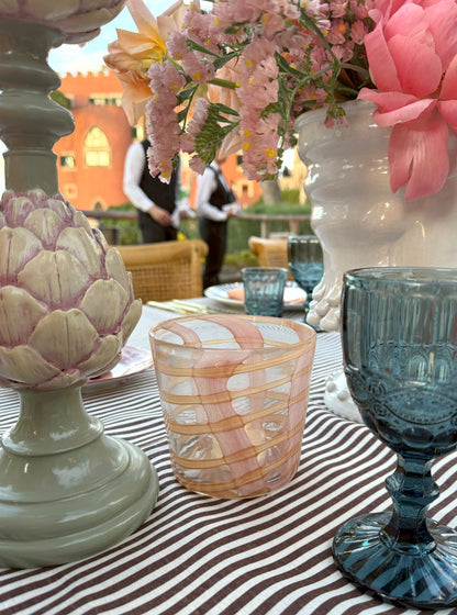Peach Pink Swirl Tealight Holder