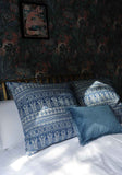 Woven Azure Blue Temple Cushion Collection