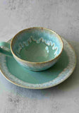 Aqua Tea cup and Saucer