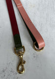 Tricolour Red Lish Leather Dog Lead