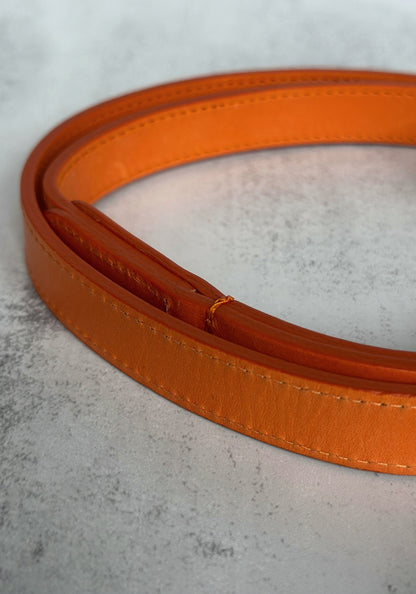 Traffic Cone Orange Lish Leather Dog Lead