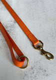 Traffic Cone Orange Lish Leather Dog Lead