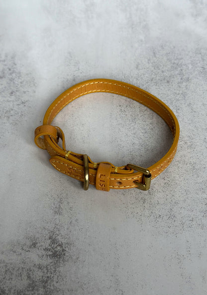 Large Mustard Leather Dog Collar by Lish