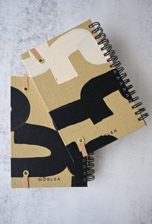 Black and Tan A6 Hand Painted Notebook