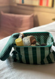 Green Striped Wash Bags