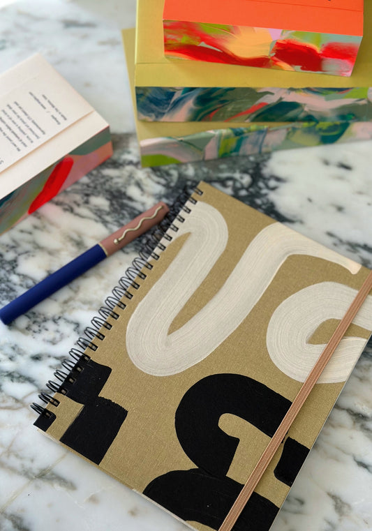 Black & Tan A5 Hand Painted Notebook