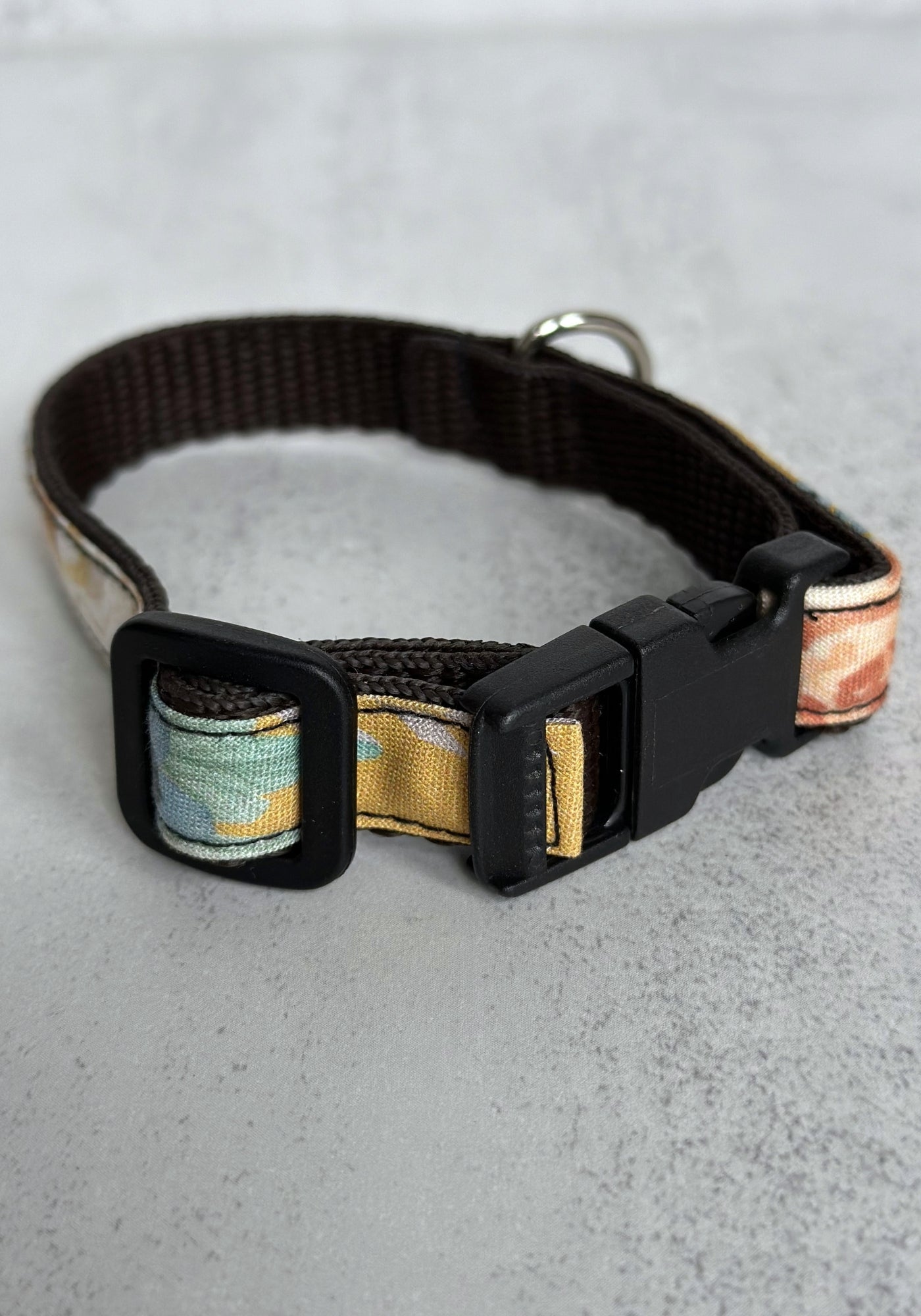 Extra Small Yellow Floral Handmade Webbing Collar
