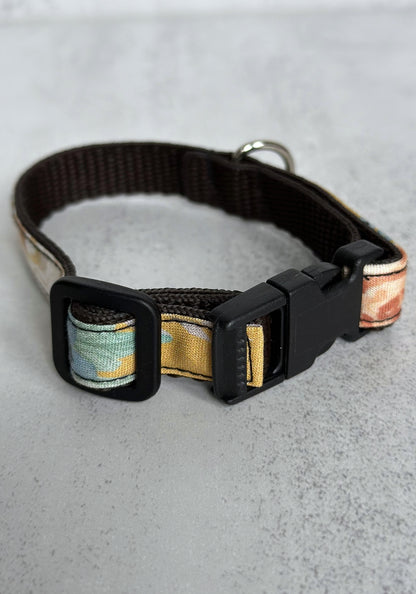 Extra Small Yellow Floral Handmade Webbing Collar