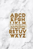 Glitzernde goldene Alphabet-Aufkleber 