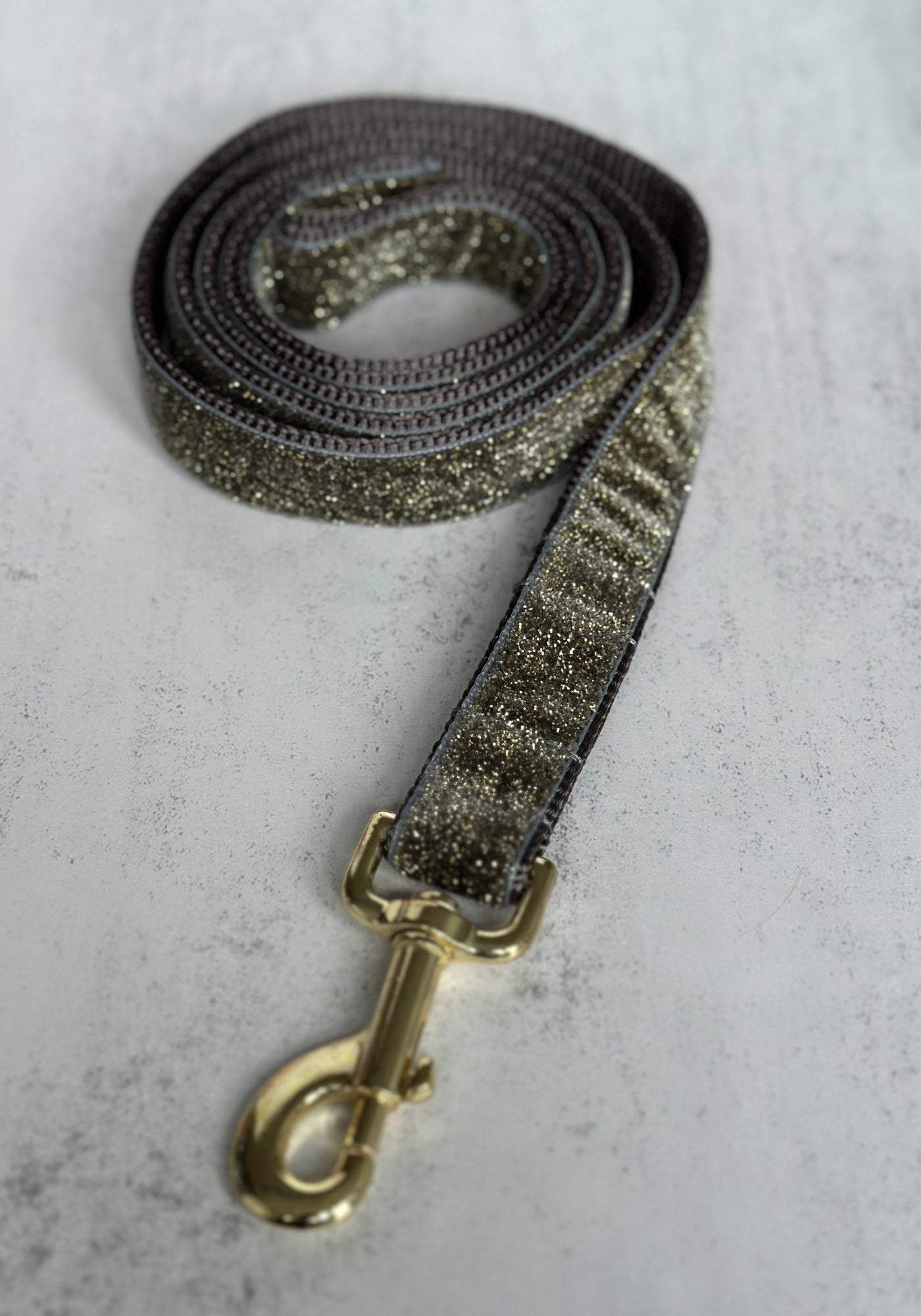 Grey Glitter Velvet Dog Lead
