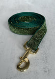 Ivy Green Glitter Velvet Dog Lead