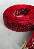 Christmas Red Glitter Velvet Dog Lead