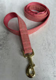 Strawberry Pink Tinsel Cotton Dog Lead