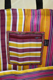 Pink and Yellow Striped Large Market Bag