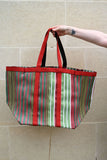 Red and Green Striped Large Market Bag