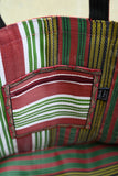 Red and Green Striped Large Market Bag