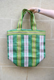 Green Gingham Box Market Bag