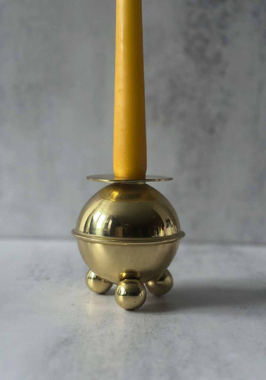 Three Legged Brass Candle Holder