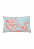 Pale Blue and Peach Rose Floral Cushion Collection