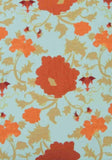 Teal and Burnt Orange Vining Floral Cushion Collection