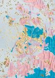 Pale Blue Rose and Gold Splatter Floral Cushion Collection