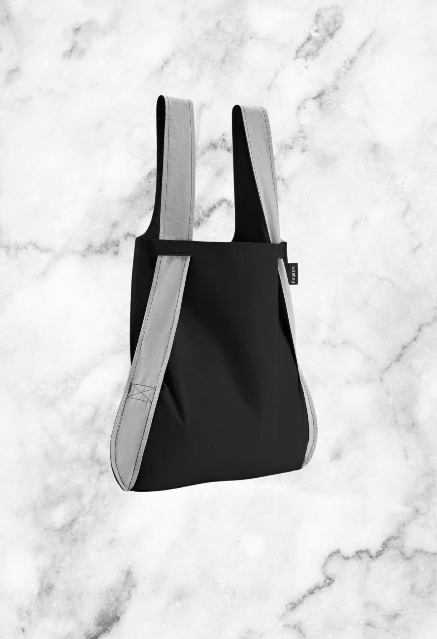 Rucksack-Einkaufstasche in Grau und Schwarz 