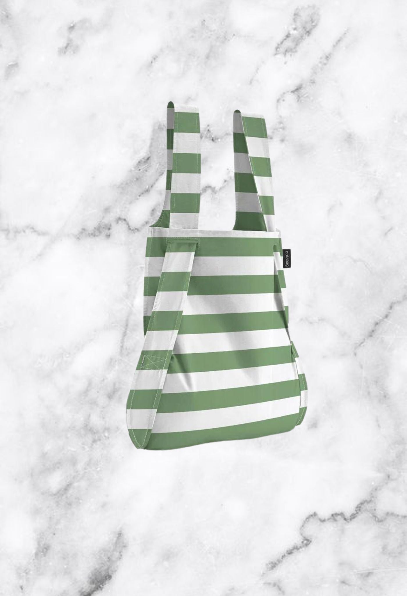Rucksack-Einkaufstasche mit grünen Streifen 