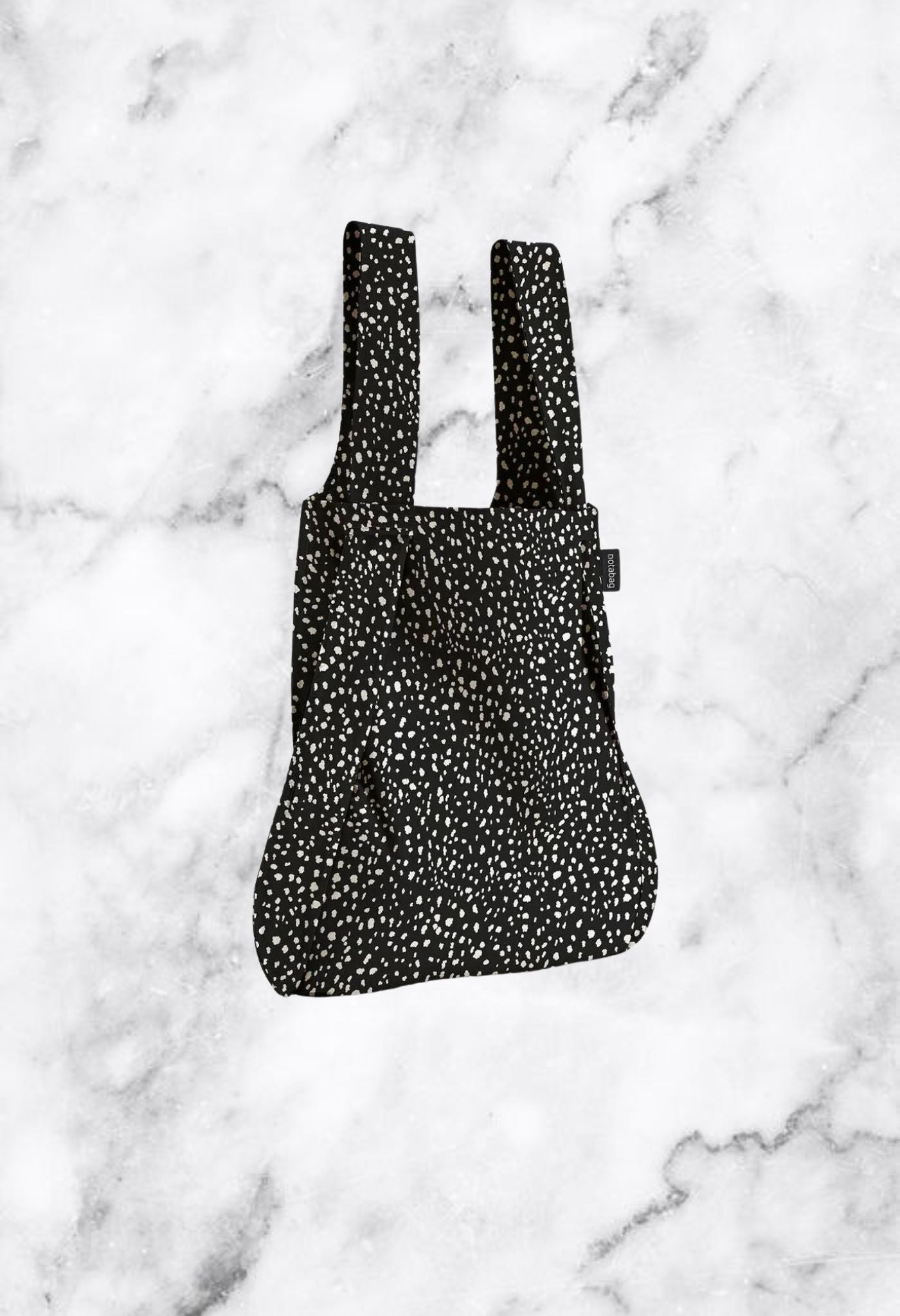 Rucksack-Einkaufstasche mit schwarzen Streuseln 