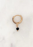 Black Onyx Gold Hoop Earrings