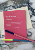 Valentine: A Definition Greetings Card