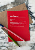 Husband: A Definition Greetings Card